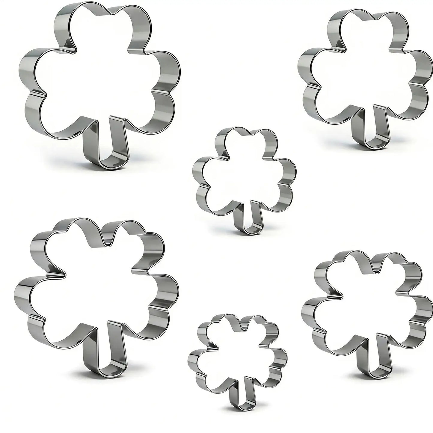 3-Piece St. Patrick's Day Clover Cookie Cutter Set – Stainless Steel