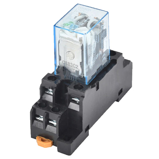 HH62P JQX-13F DPDT Power Relay with Socket & DIN Rail Base Power Relay Oasis Select
