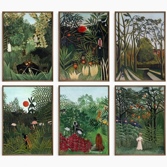 Henri Rousseau Merry Jesters Tropical Jungle Canvas Wall Art Canvas Wall Art Peaceful Pleasures Health and Wellness