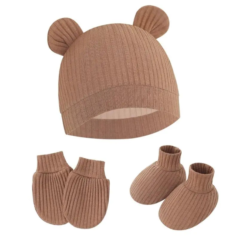 Newborn Baby Hat Mittens & Socks Set | Soft Cotton, 0–12M