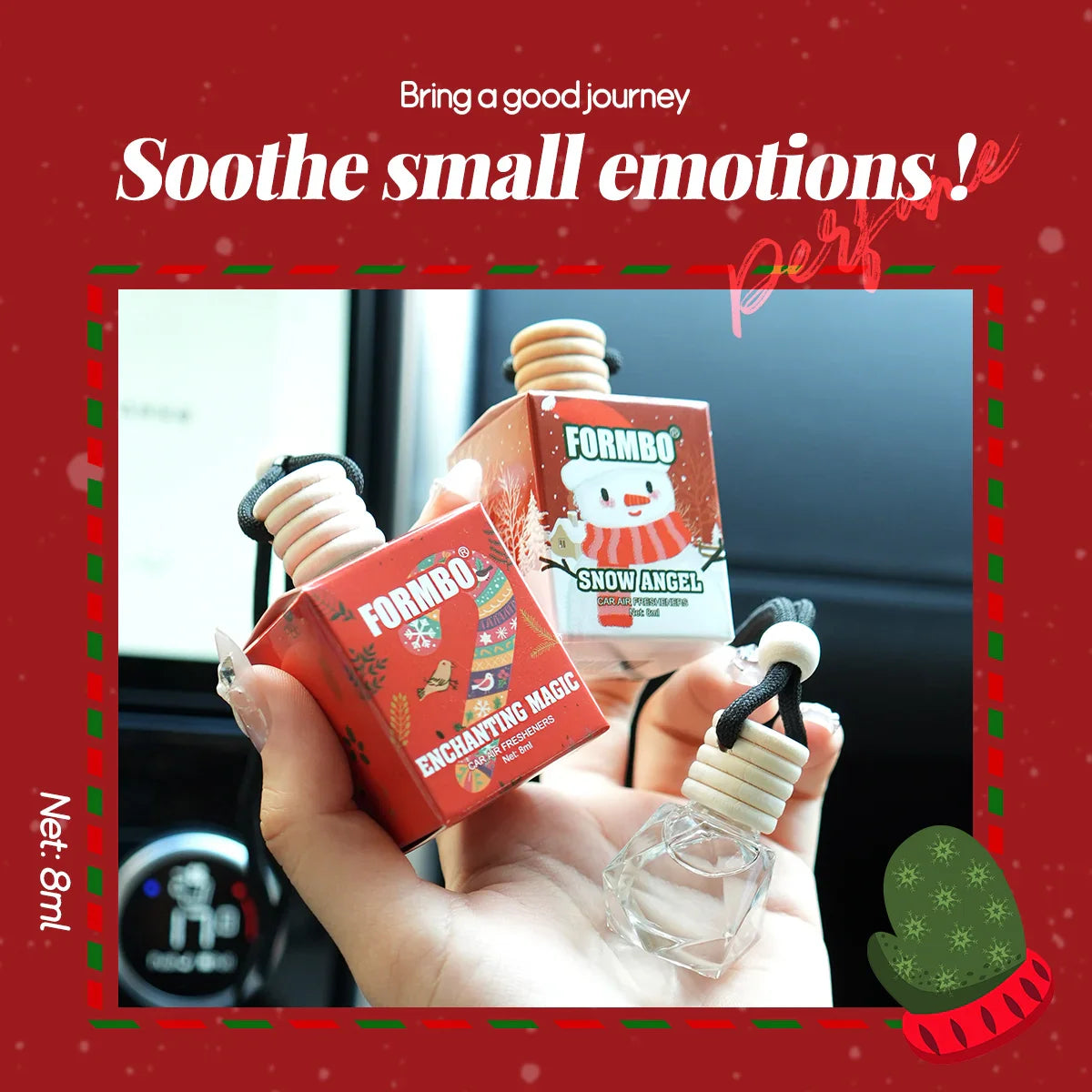 FORMBO Christmas Snowman Car Air Freshener – 4 Scents, 8ml