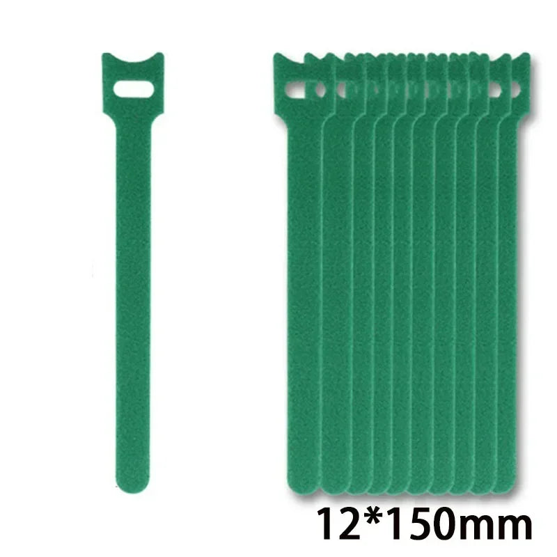 Attaches Auto Adhesive Velcros Strap 10/30/50Pcs Wire Fixing Strap Sewing Reusable Long T-tie Computer Data Cable Ties DIY Tape Peaceful Pleasures Health and Wellness green 30pcs