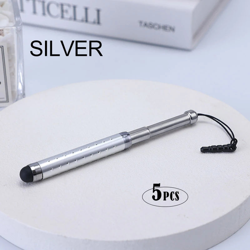 Professional stylus Universal Mobile Phone Touch Screen Accessory Metal Electrostatic Capacitive Pencil Tablet iphone Android Peaceful Pleasures Health and Wellness Silver(5pcs)