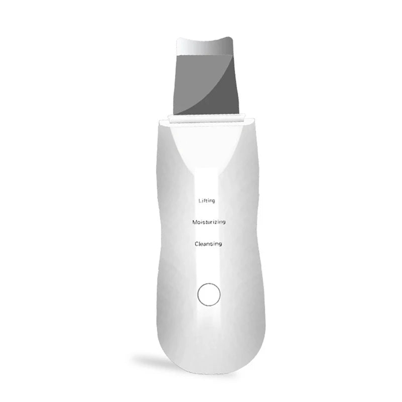 Ultrasonic Skin Facial Cleaner Blackhead Removal Pore Scrubber Face Scrubber with Peeling Feature Beauty & Personal Care Product Peaceful Pleasures Health and Wellness WHITE