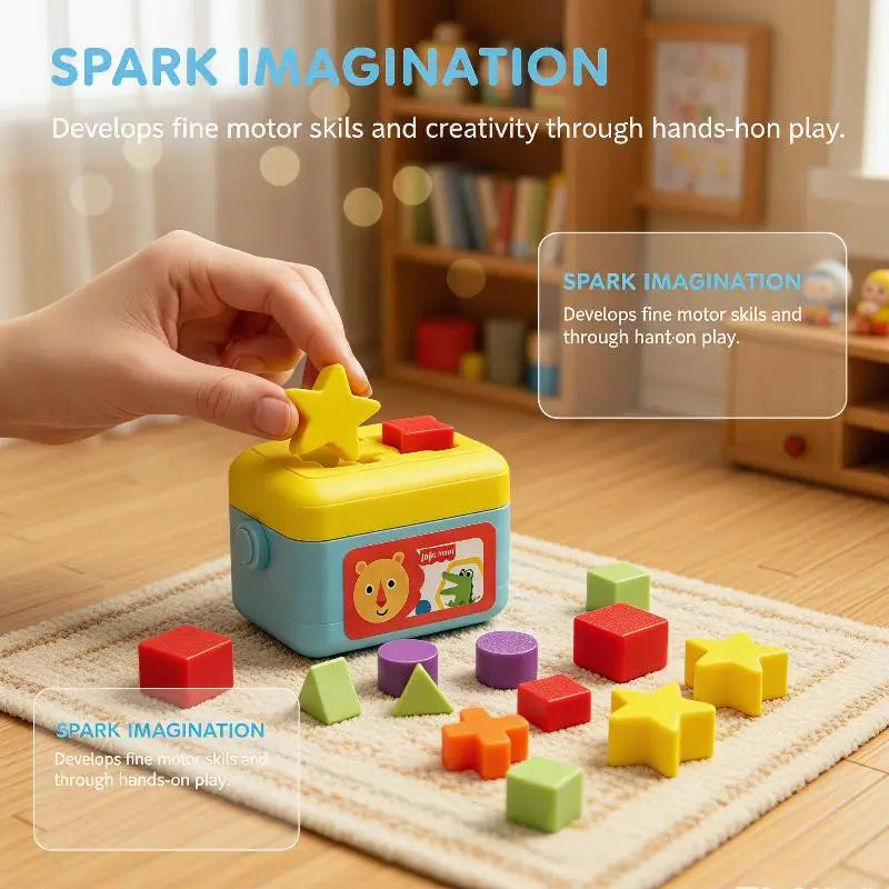 1:12 Miniature Shape Sorting Toy Box | Dollhouse Nursery Decor