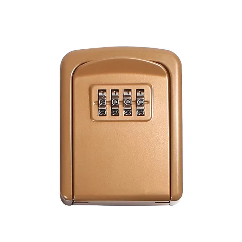 Household Code Key Box Outdoor Waterproof Decorative Keybox Wall-mounted Metal 4 Digit Combination Password Keysafe Storagebox Peaceful Pleasures Health and Wellness Orange