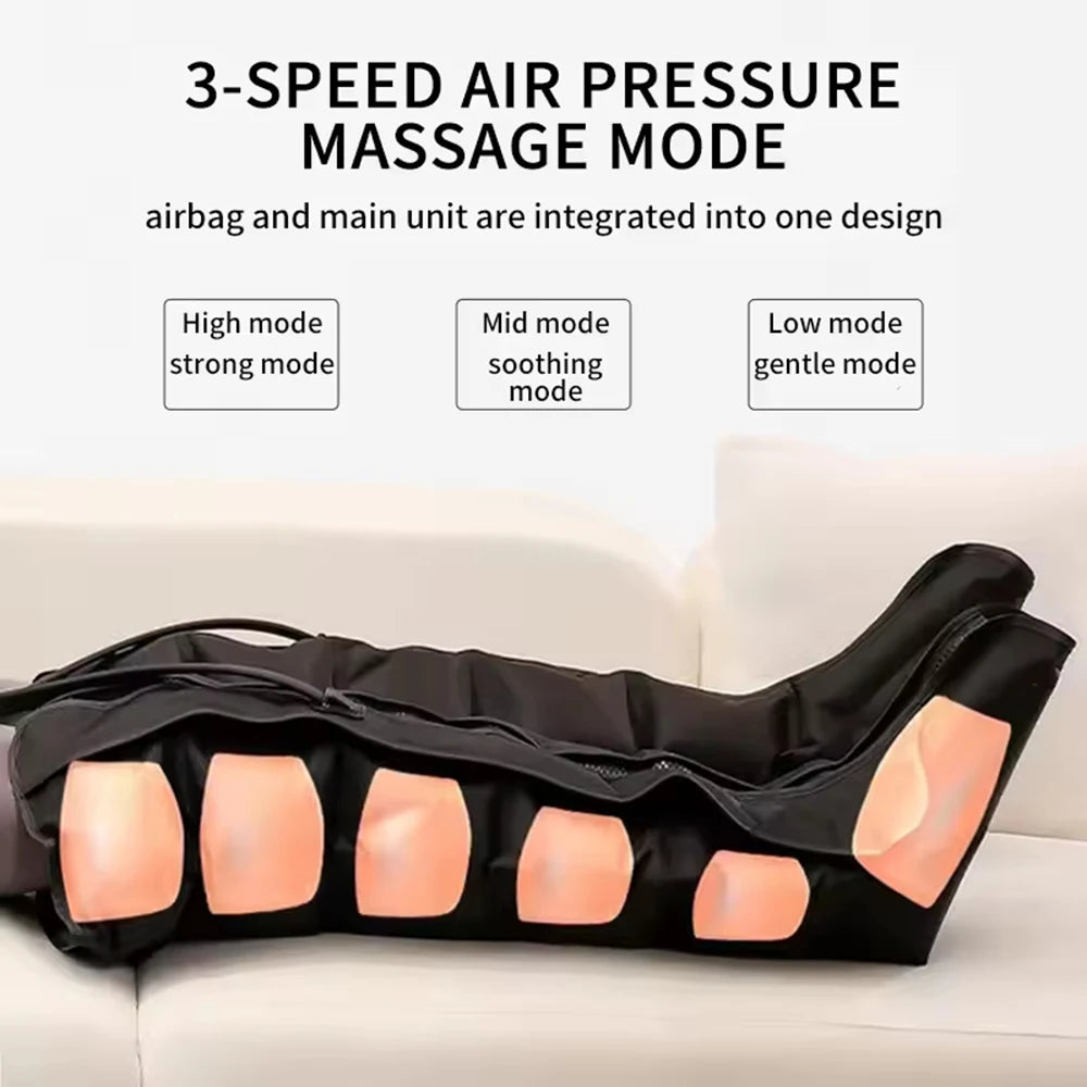 6 Airbag Air Compression Massage Boots Pneumatic Boots Used for Circulation and Leg Muscle Relaxation to Relieve Varicos Veins Peaceful Pleasures Health and Wellness