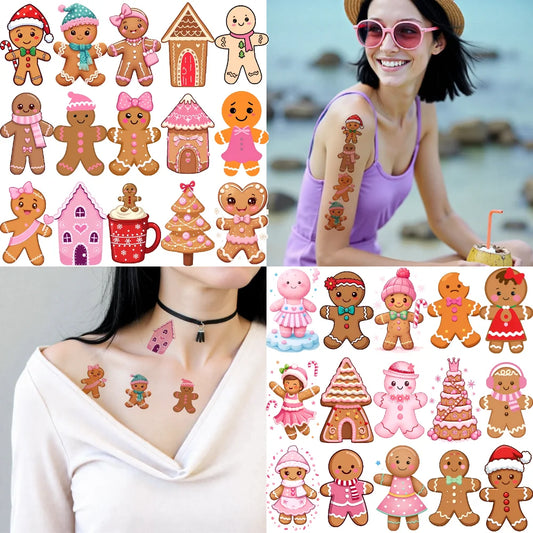 54-Piece Christmas Temporary Tattoos – Waterproof Body Stickers Temporary Tattoo Stickers Oasis Select