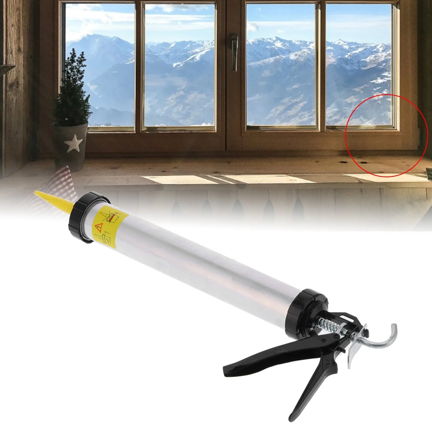 Caulking Gun Sealant Caulking Gun Caulking Gun Aluminum Alloy Cylindrical Lever Type Manual Sealant Glue Filling Tool 15703 Peaceful Pleasures Health and Wellness