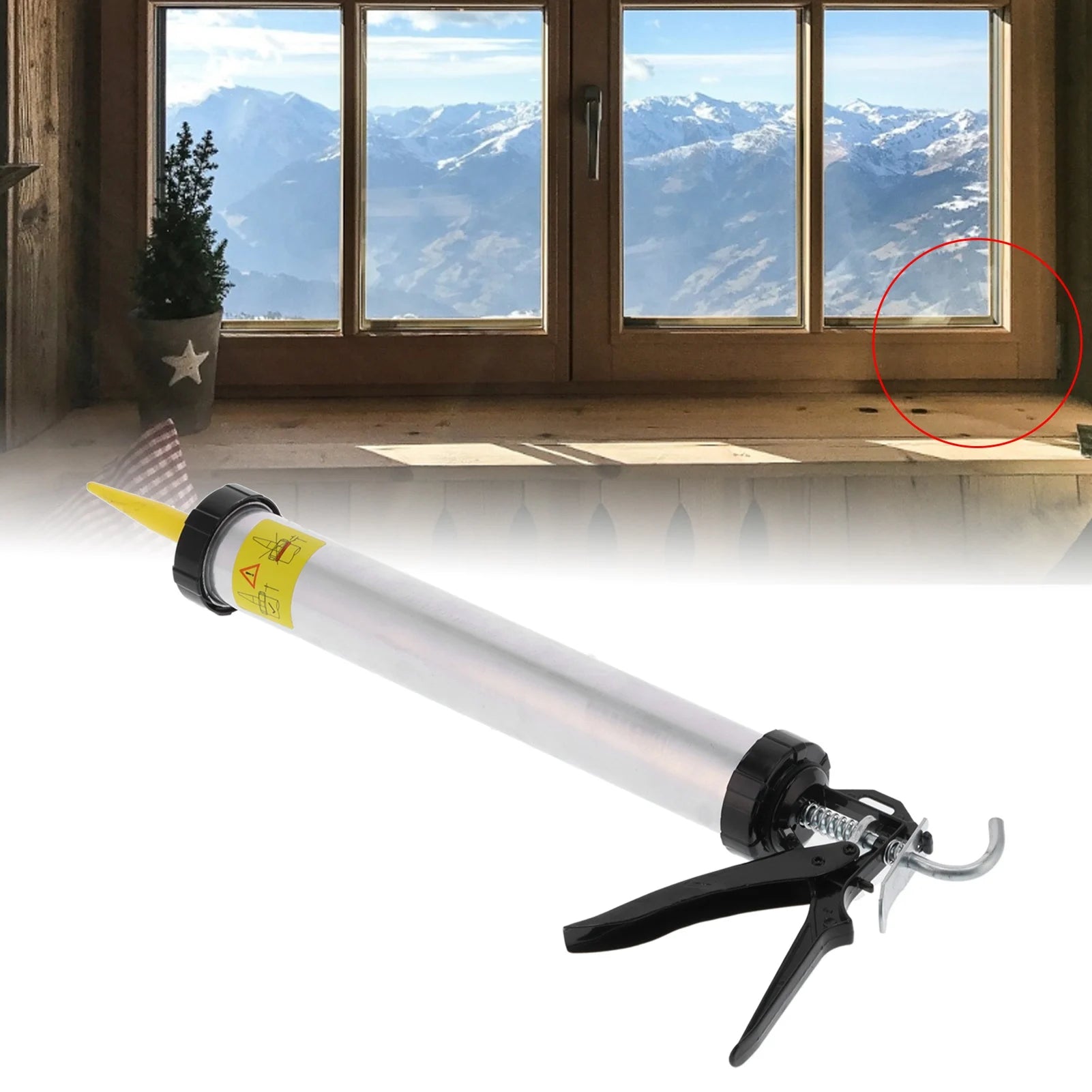 Caulking Gun Sealant Caulking Gun Caulking Gun Aluminum Alloy Cylindrical Lever Type Manual Sealant Glue Filling Tool 15703 Peaceful Pleasures Health and Wellness