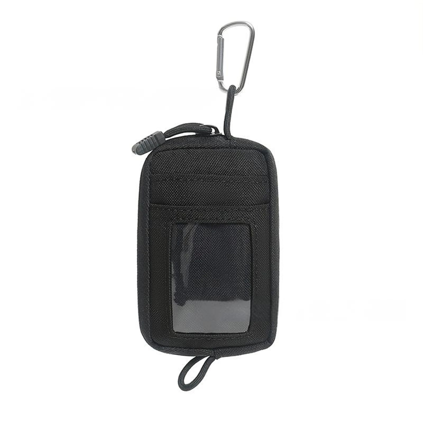 Outdoor Travel Mini Key Bag Water Resistant Nylon Pouch Travel Storage Bag for Man and Woman Wallet Peaceful Pleasures Health and Wellness Black
