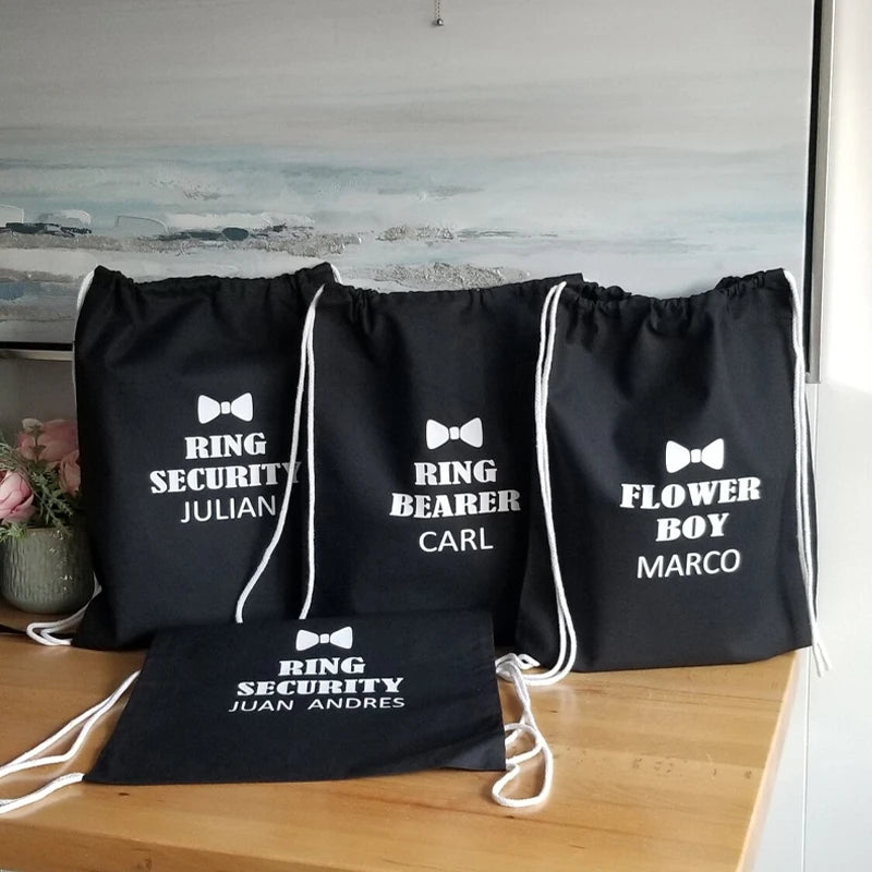 Personalized Ring Security Backpack | Custom Name Wedding Gift Personalized Gift Bag Peaceful Pleasures Health and Wellness