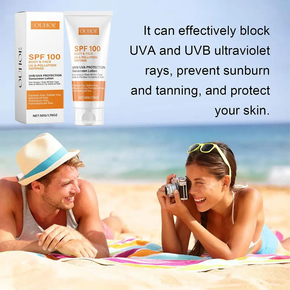 Sunscreen Lotion Spf100 Moisturizing Refreshing Light,Non Greasy,Prevent Facial And Body Sunburn Solar Blocker Facial Sunscreen Peaceful Pleasures Health and Wellness