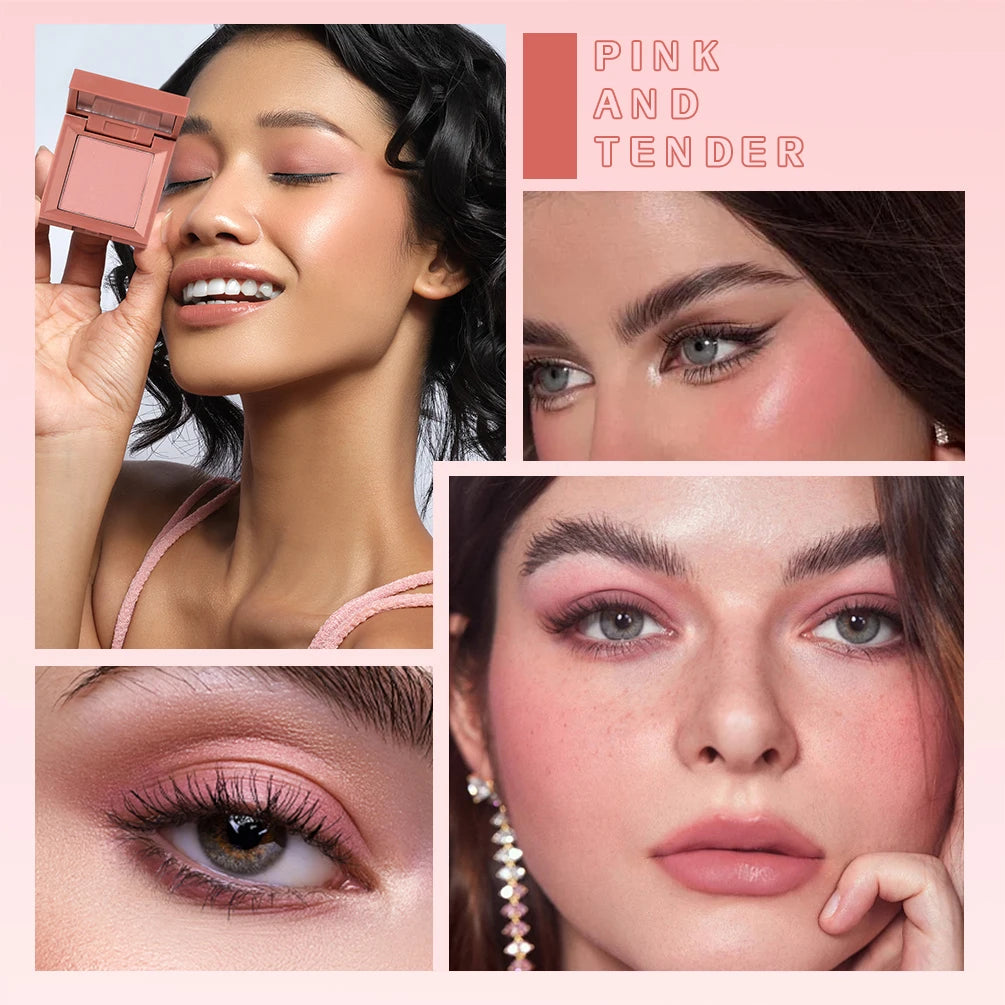 QIBEST 3 In 1 Eyeshadow Palette Highlighter Blush Multifunctional Makeup Glitter Eyeshadow 3 Colors In 1 Case Eyes Cosmetics Peaceful Pleasures Health and Wellness