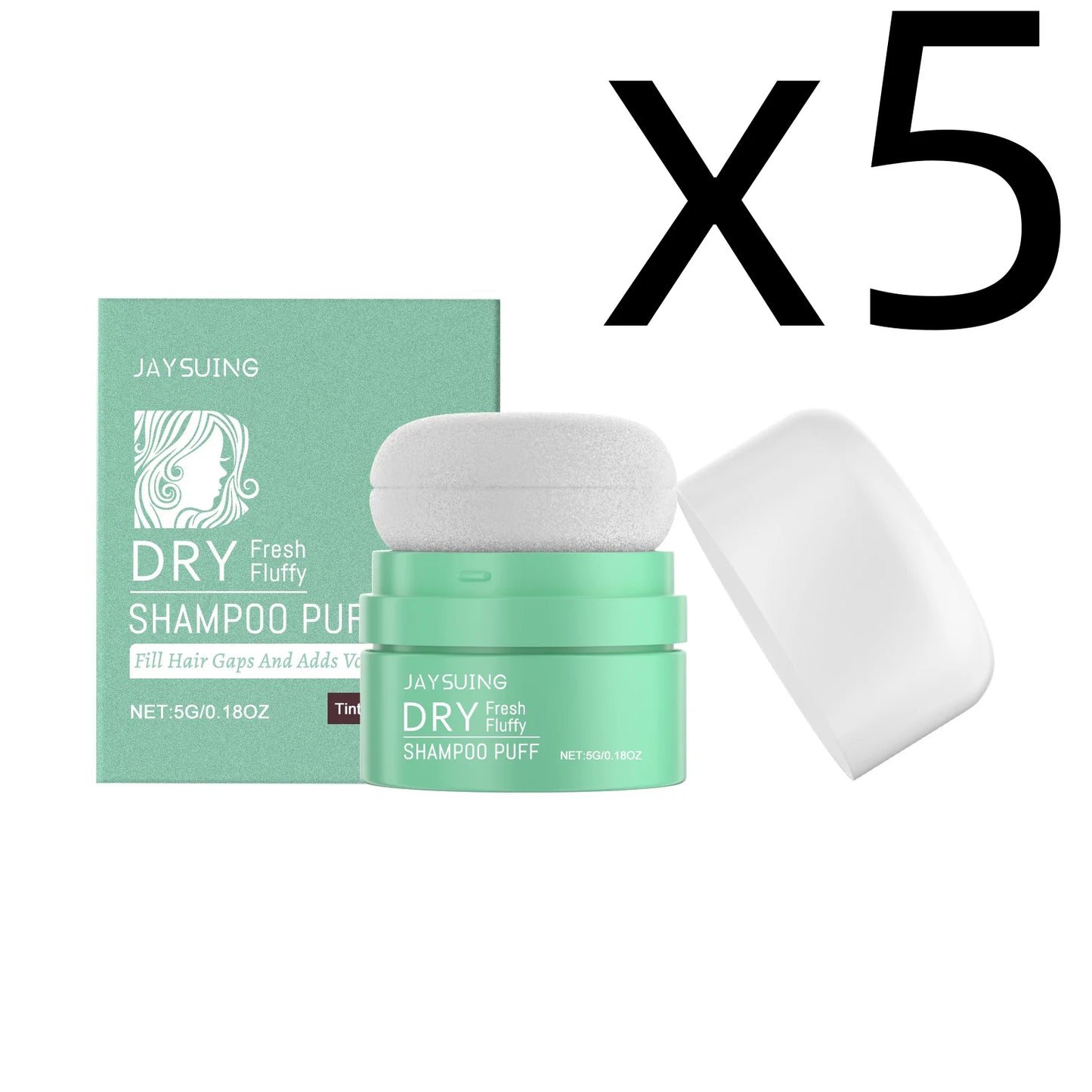 Matte Dry Shampoo Puff Instant Oil Control Lift Root Fluffy Hair Refresh Scalp Portable Matte Finish Hair Care Dry Hair Powder Peaceful Pleasures Health and Wellness 5g Boxed X 5PCS
