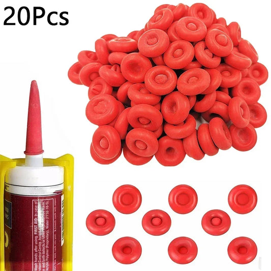 20Pcs/lot Red Caulking Gun Nozzles Cap Caulk Saving Cap Caulk Sealer Saver Open Caulking Tube For Sealing And Preserving Peaceful Pleasures Health and Wellness Default Title