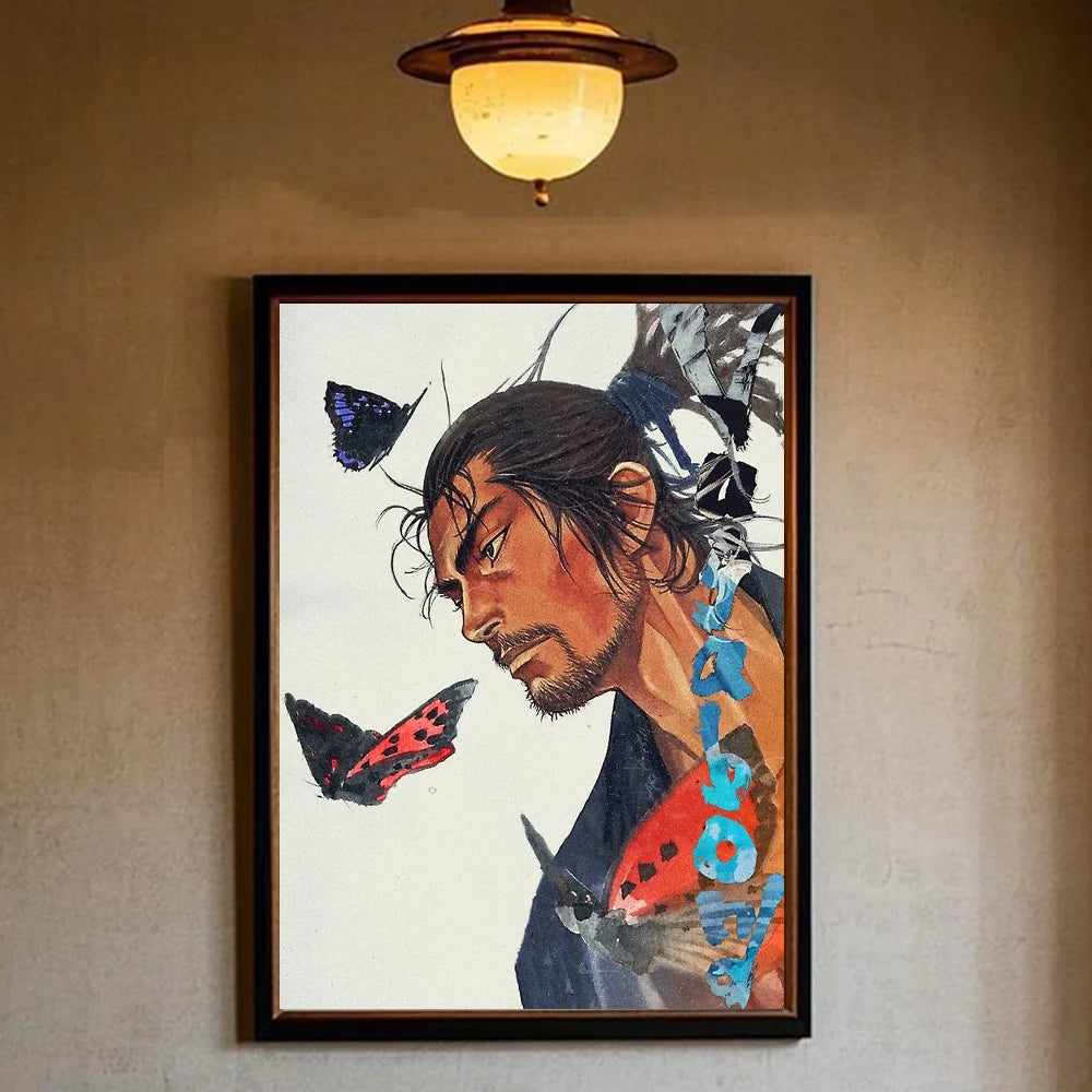 Vagabond Manga Poster – HD Waterproof Sticky Wall Art Decor Manga Wall Poster Peaceful Pleasures Health and Wellness