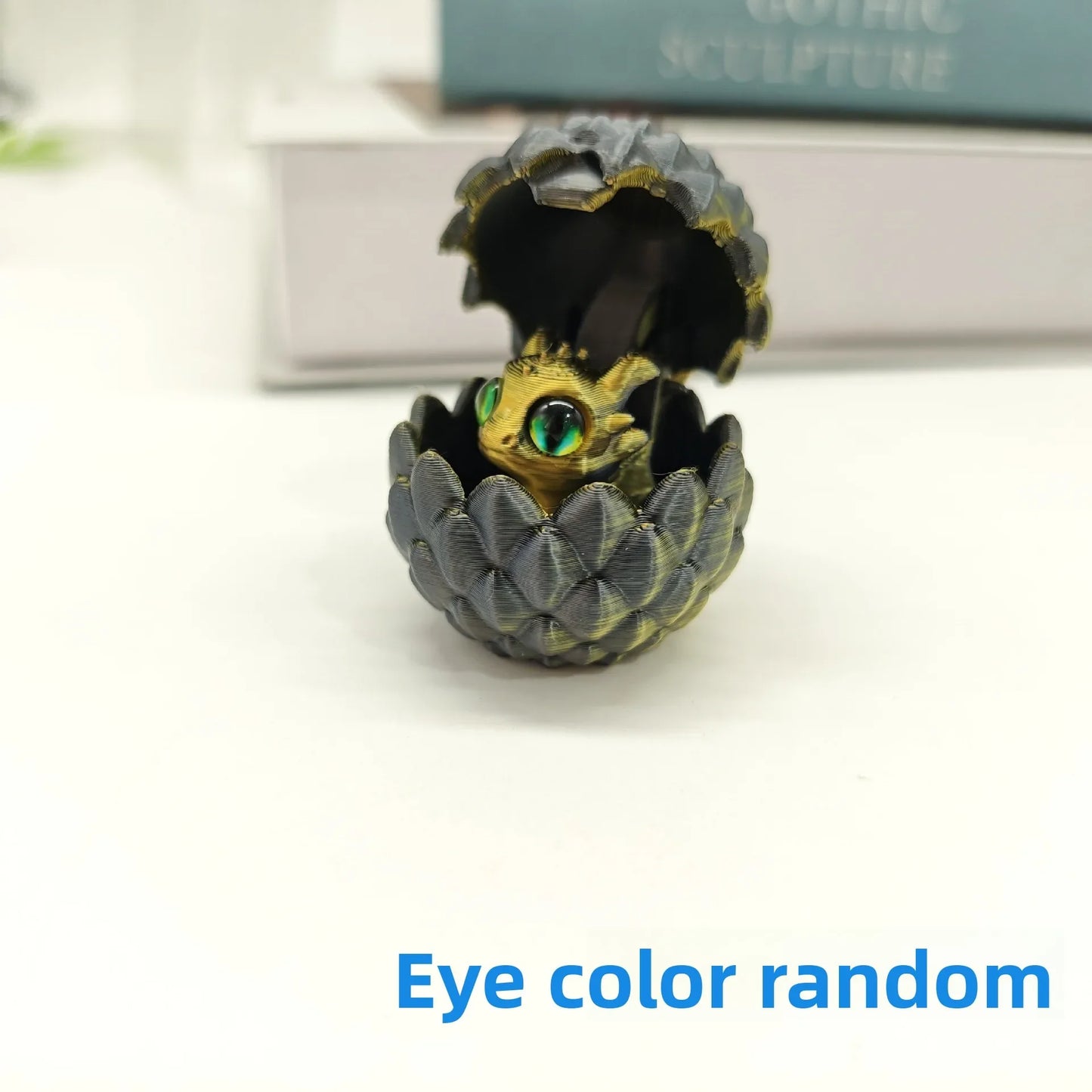 Dragon Egg 3D Printing Huevo De Dragón - Desk Decor Gag Gift Christmas & Birthday Novelty Office Toy & Home Decoration for Home Peaceful Pleasures Health and Wellness Shine in black gold