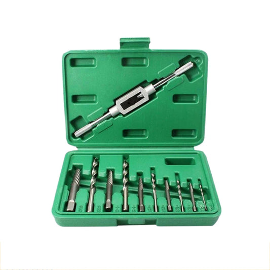 A36T-11Pcs Damaged Screw Extractor Set Remove Stripped Or Broken Screws Bolt Fastener Easy Out With Right Handed Boring Drill Bi Peaceful Pleasures Health and Wellness Green