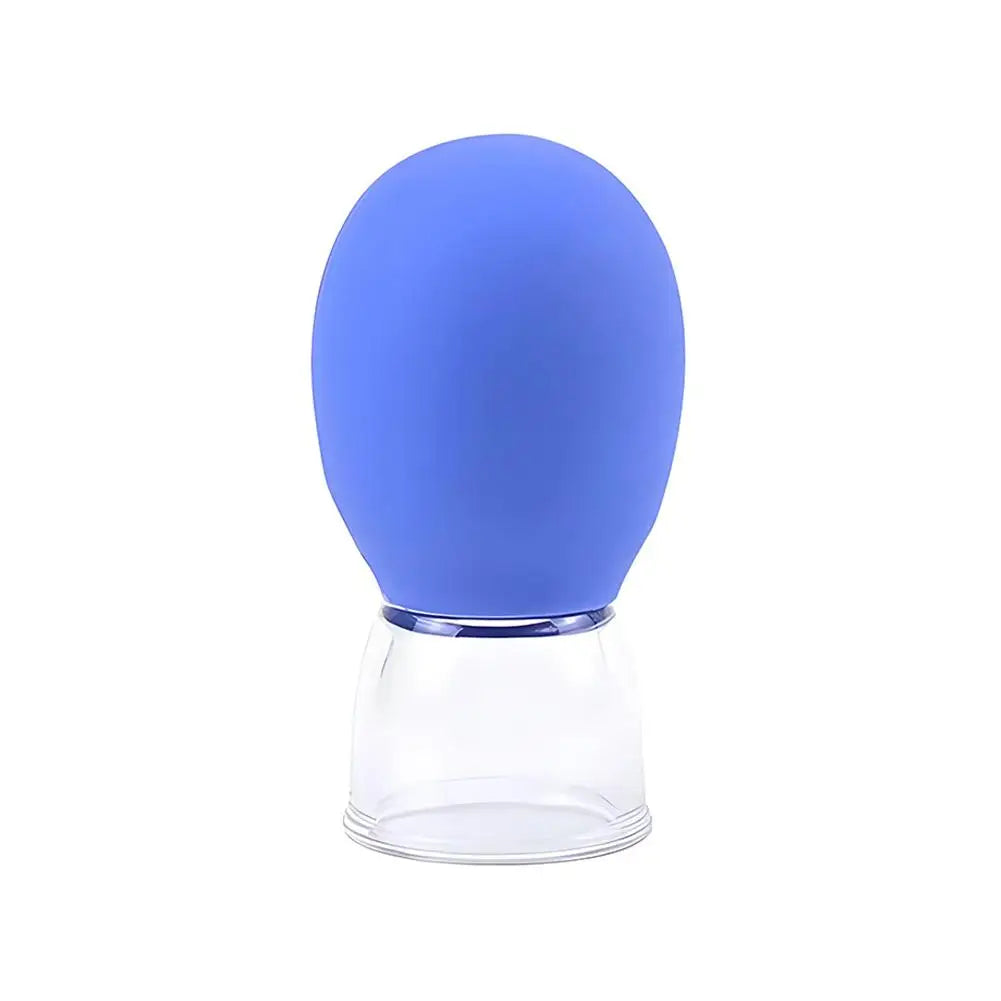 Silicone Cupping Massage Cup Body Face Neck Eye Massager Vacuum Body Facial Care Facial Steaming Pore Cleaner Tool Skin Care Peaceful Pleasures Health and Wellness Blue 1pc