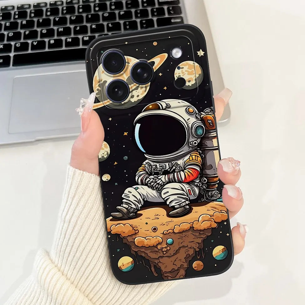 iPhone 17 Pro Silicone Case | Cute Kawaii Floral Painted Cover