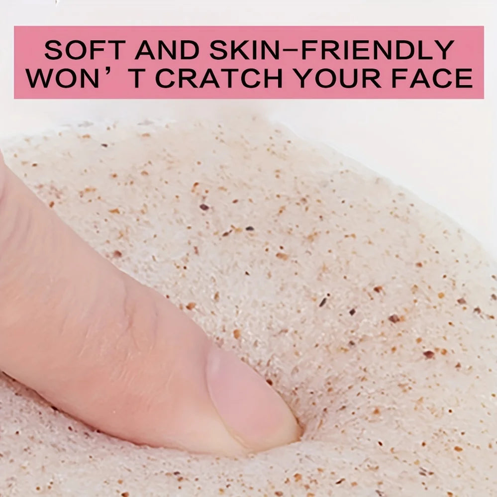 Walnut Seed Konjac Face Sponge, Natural Cleansing Puff for Face, Makeup Removal, and Soft Facial Cleansing Tool Peaceful Pleasures Health and Wellness
