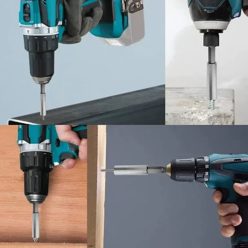 Magnetic Drill Bit Extension Set | 1/4" Hex Screwdriver Adapter