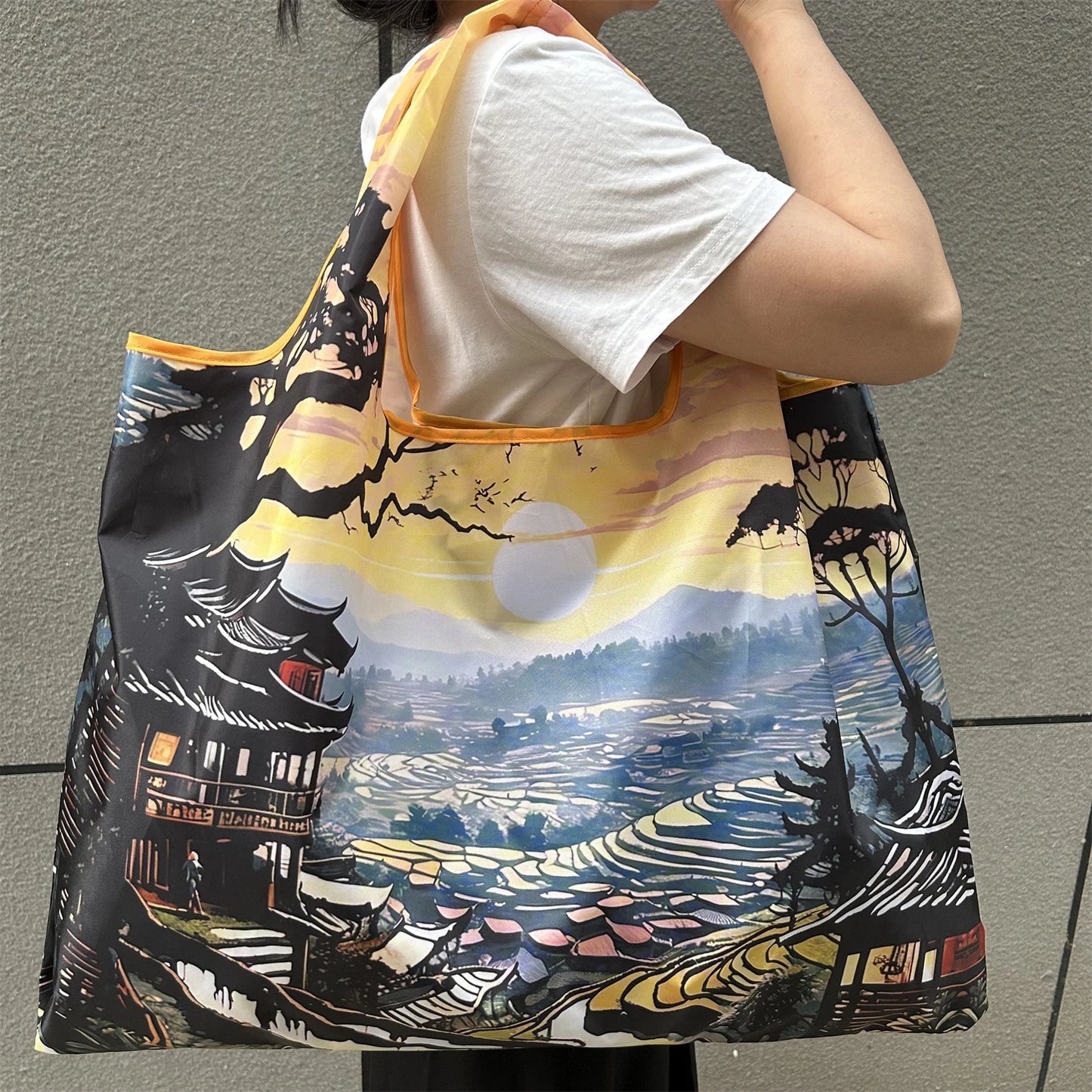 Large Foldable Reusable Nylon Shopping Bag – Travel Tote