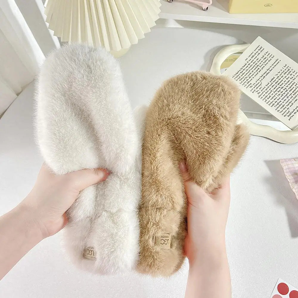 Anti-cold Keep Warm Thickened Gloves Winter Solid Color Warm Gloves Students Fashionable and Cute Multi-finger Windproof Gloves Peaceful Pleasures Health and Wellness