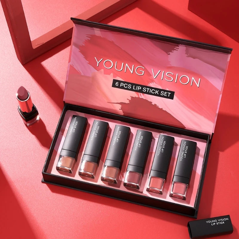 6-Piece Velvet Matte Lipstick Set | Long-Lasting Gift Box