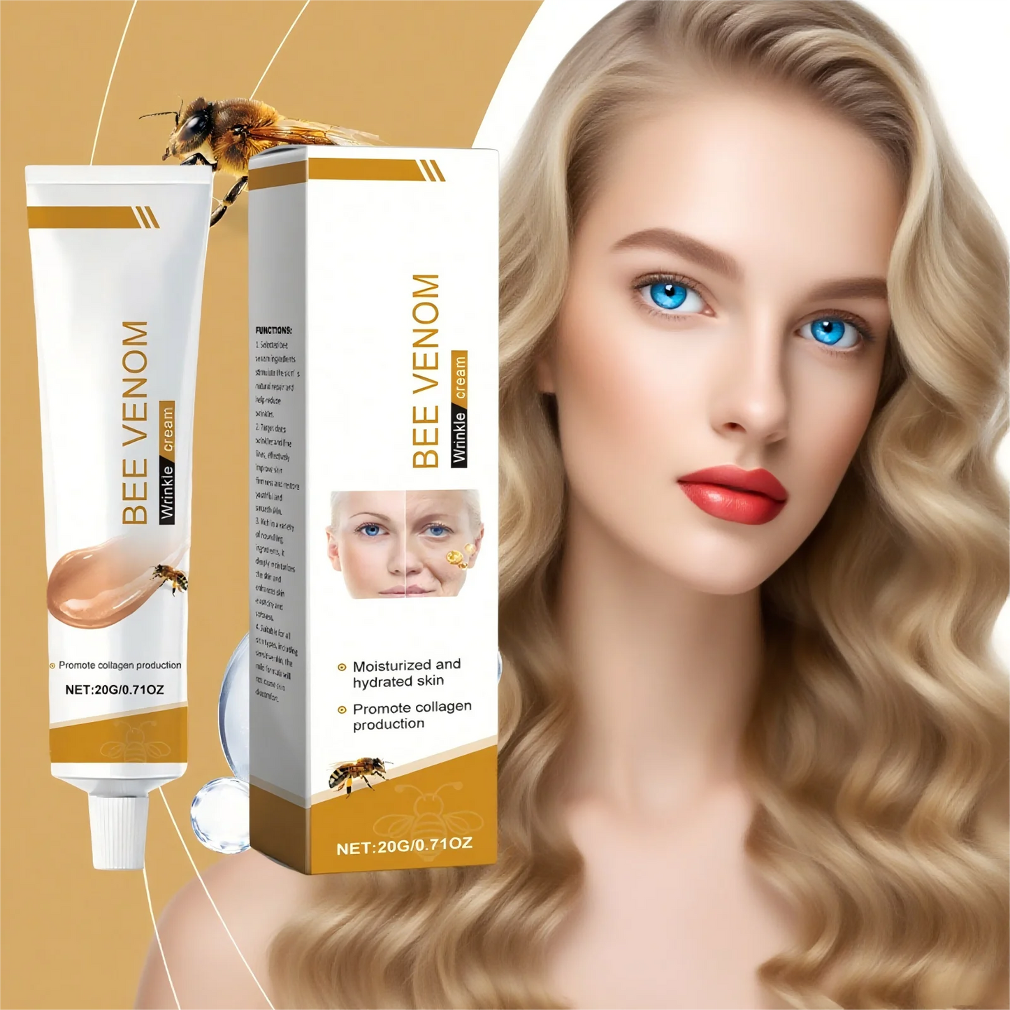 Bee Venom Wrinkle Removal Cream for Facial Lifting Peaceful Pleasures Health and Wellness