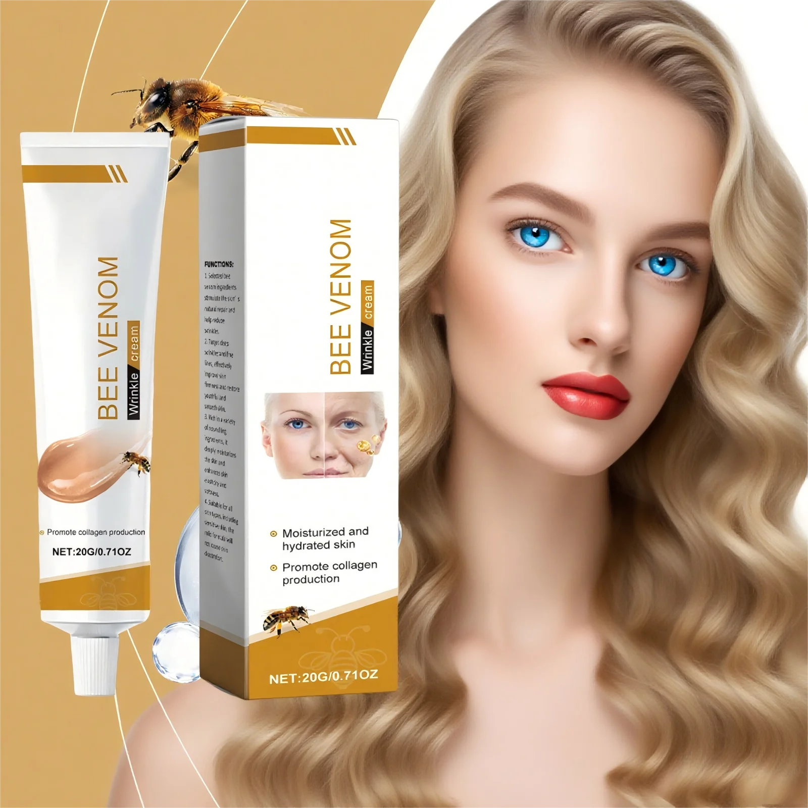 Bee Venom Wrinkle Removal Cream for Facial Lifting Peaceful Pleasures Health and Wellness