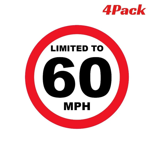 4Pack 80mm LIMITED TO 60 Speed Restriction Car Sticker Peaceful Pleasures Health and Wellness Default Title
