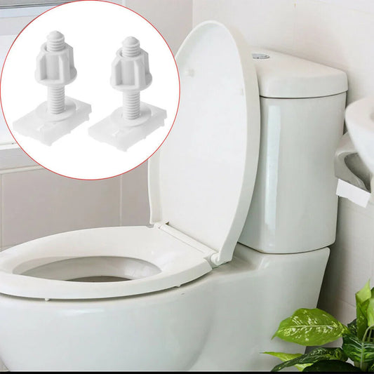 Toilet Seat White Hinges Full Bolts Screws Bathroom Repair Kits Tools Peaceful Pleasures Health and Wellness