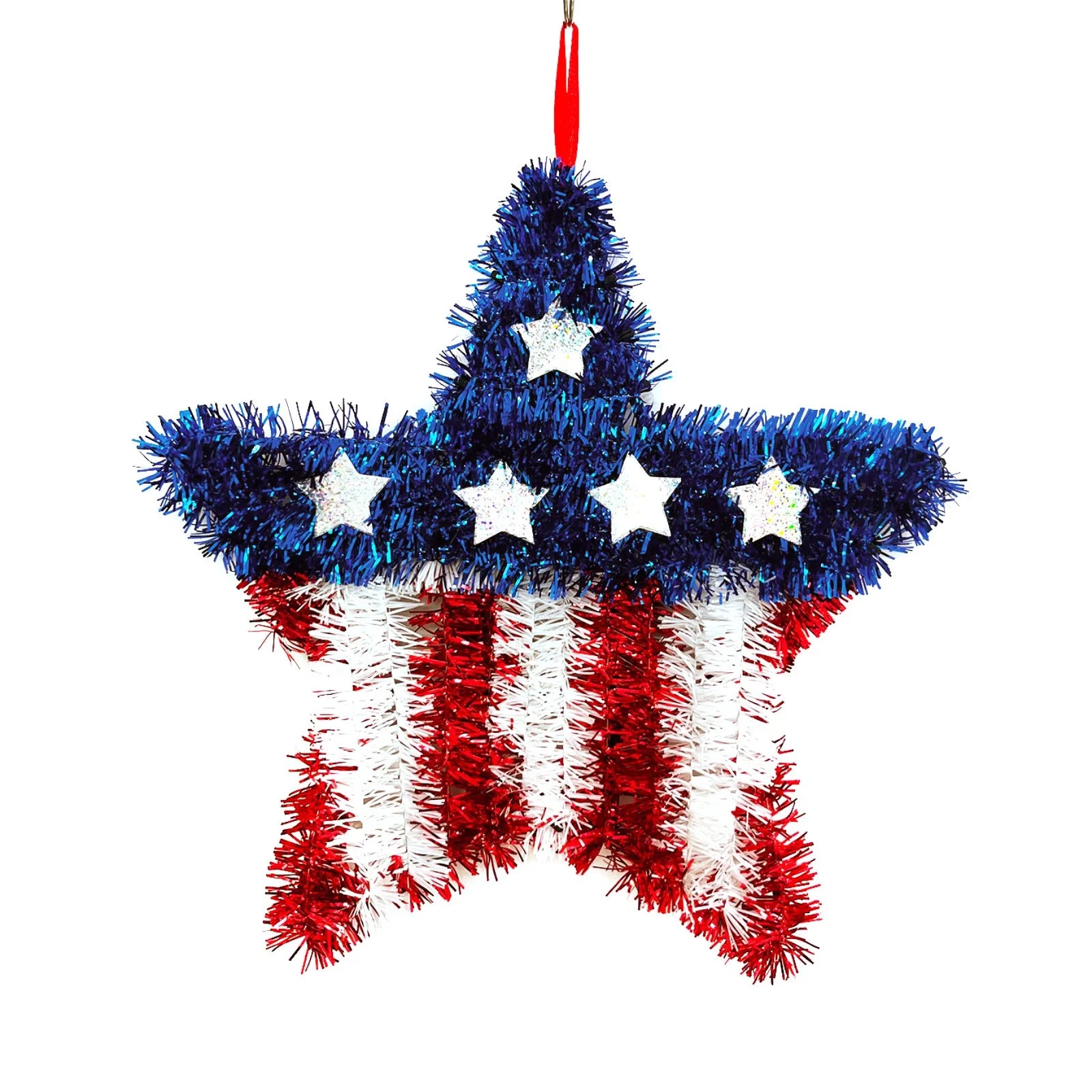 4th of July Patriotic Star Wreath Door & Wall Hanging Decor Holiday Door Hanging Peaceful Pleasures Health and Wellness