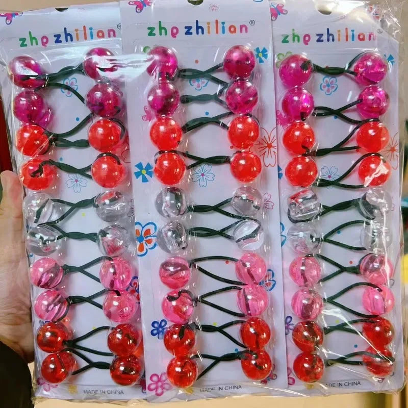 10pcs Elastic Ball Hair Ties for Girls | Colorful Beaded Bobbles Kids Hair Accessories Peaceful Pleasures Health and Wellness