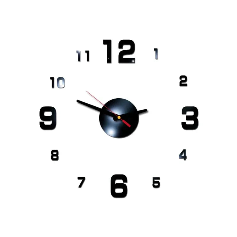 Luminous Decoration Digital Wall Clock Homes DIY Watches Frameless Decoration for Bedroom Families Living Room Stereo Led Peaceful Pleasures Health and Wellness Black 40cm