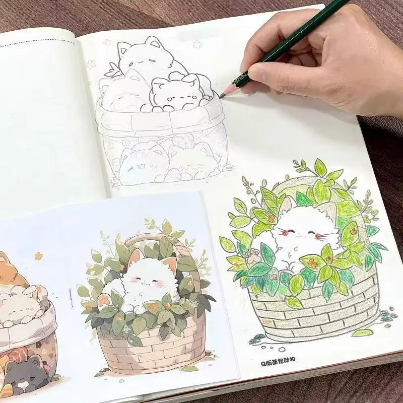 Cute Animals Manga Tracing Drawing Book 48 Pages Beginner-friendly