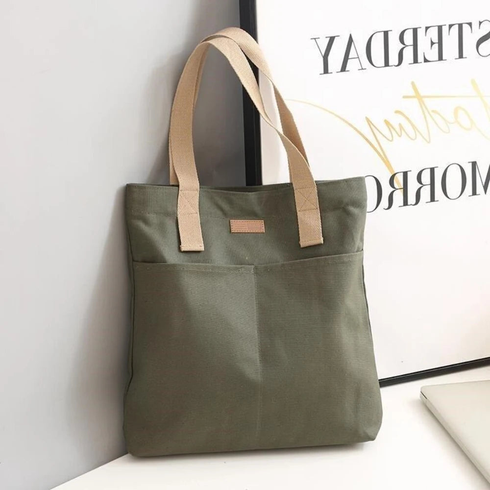 Women's Large Canvas Tote Bag – Casual Commuter Shoulder Bag