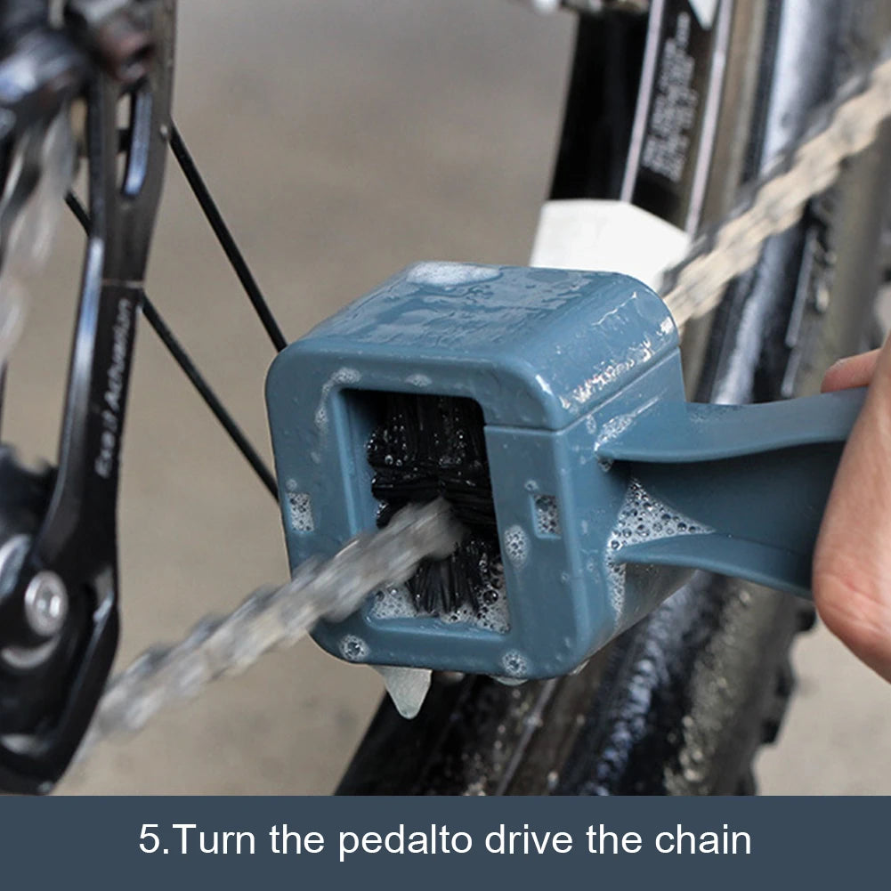 Bicycle Chain Clean Brush Double Head Bike Chain Washer Cleaner Multifunction Portable Chain Cleaning Brush for Motorcycle Bike Peaceful Pleasures Health and Wellness