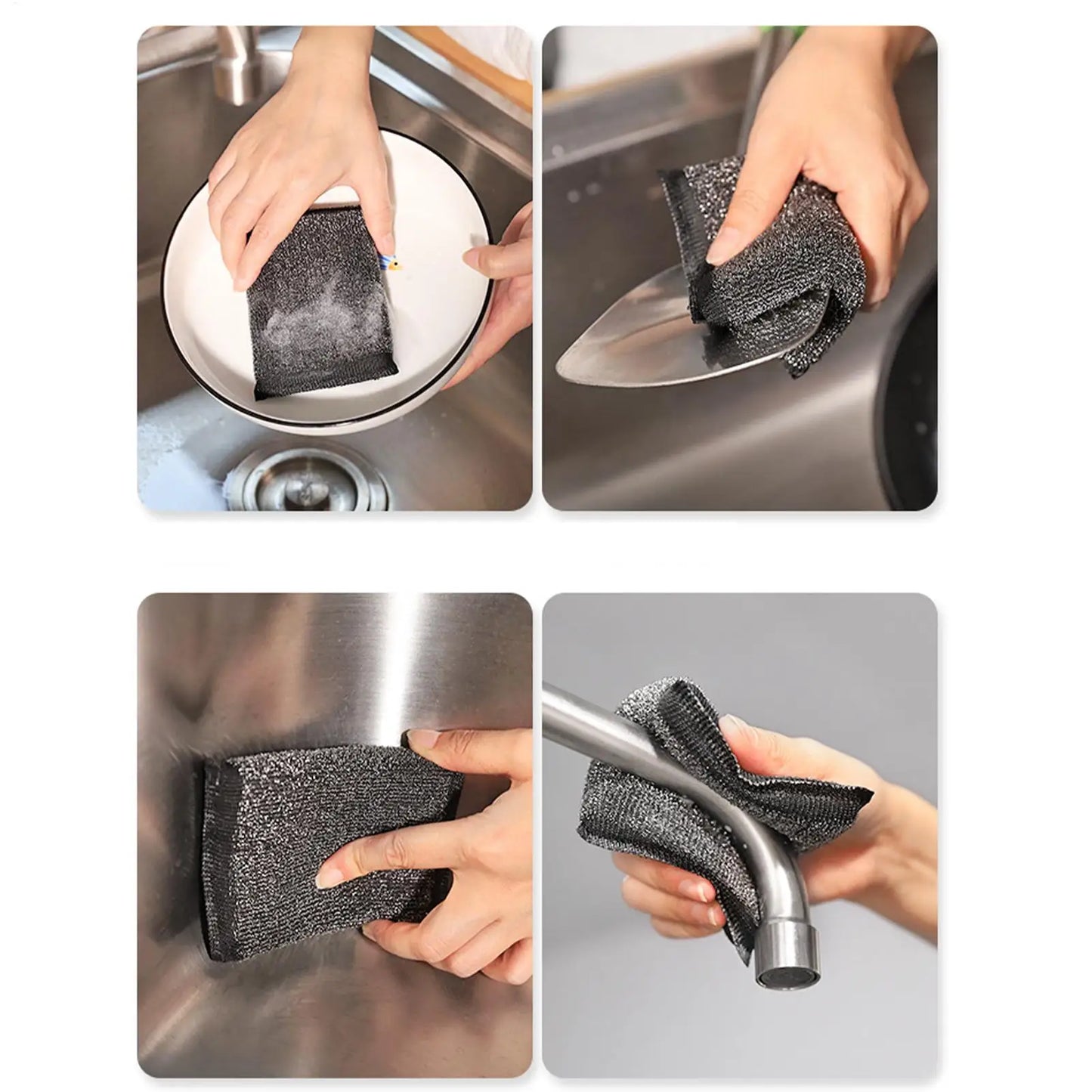 6-Pack Scratch-Free Dishwashing Sponge Scrubbers – Kitchen Cleaning