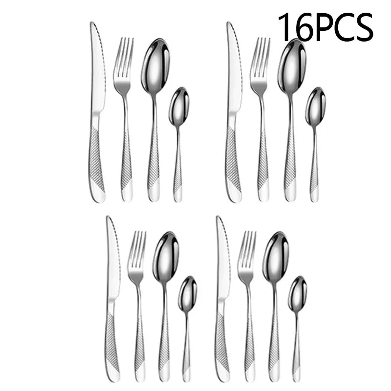 Star Diamond 24-Piece Stainless Steel Flatware Set – Serves 6