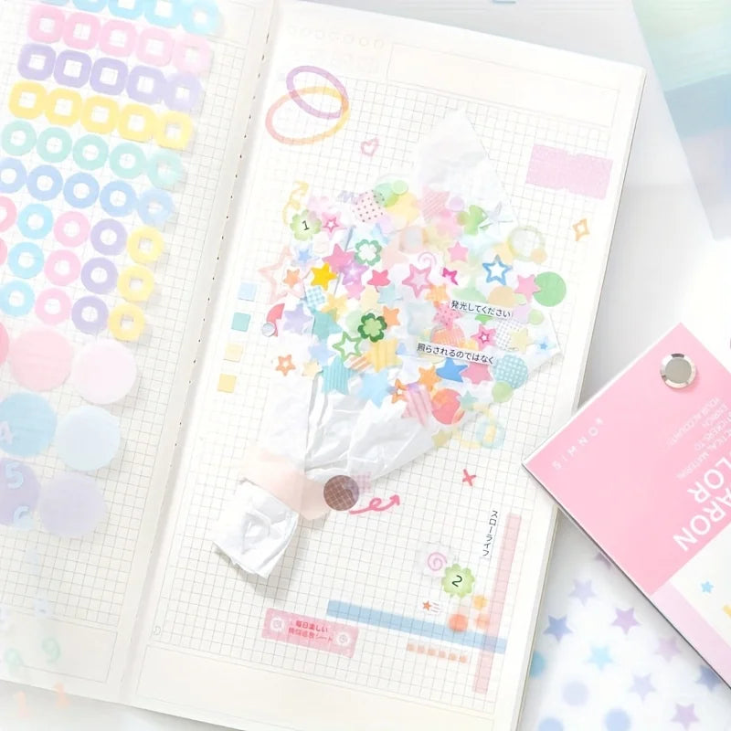 30 Sheets Rotatable Self-adhesive Stickers Morandi Series Including
