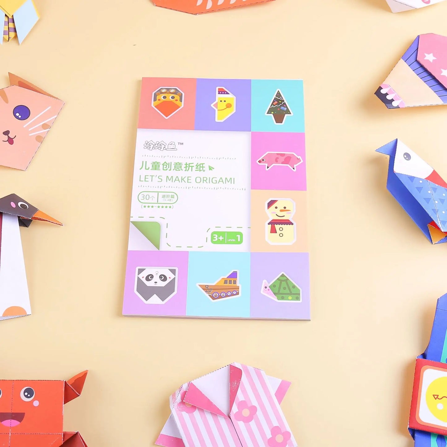 Bview Art 3-6 Years Educational Origami Book 3D DIY Paper Craft Kids