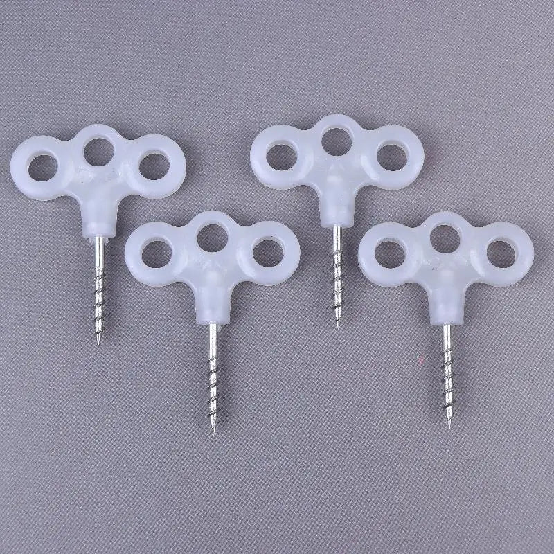4-Pack 3-Eye Screw Tent Stakes | Stainless Steel Camping Pegs