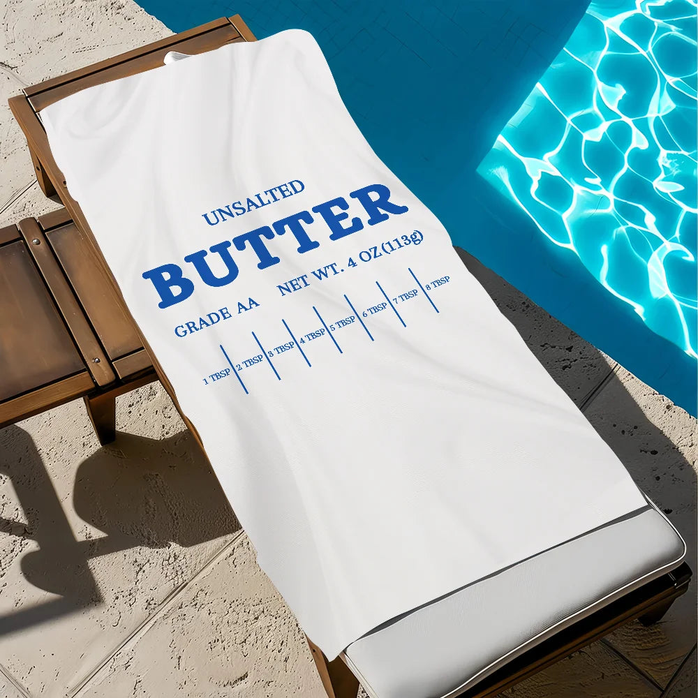 Salted Butter Funny Quick-Dry Beach Towel | Pool Travel Gym Funny Beach Towel Peaceful Pleasures Health and Wellness z2 STJ80x160CM