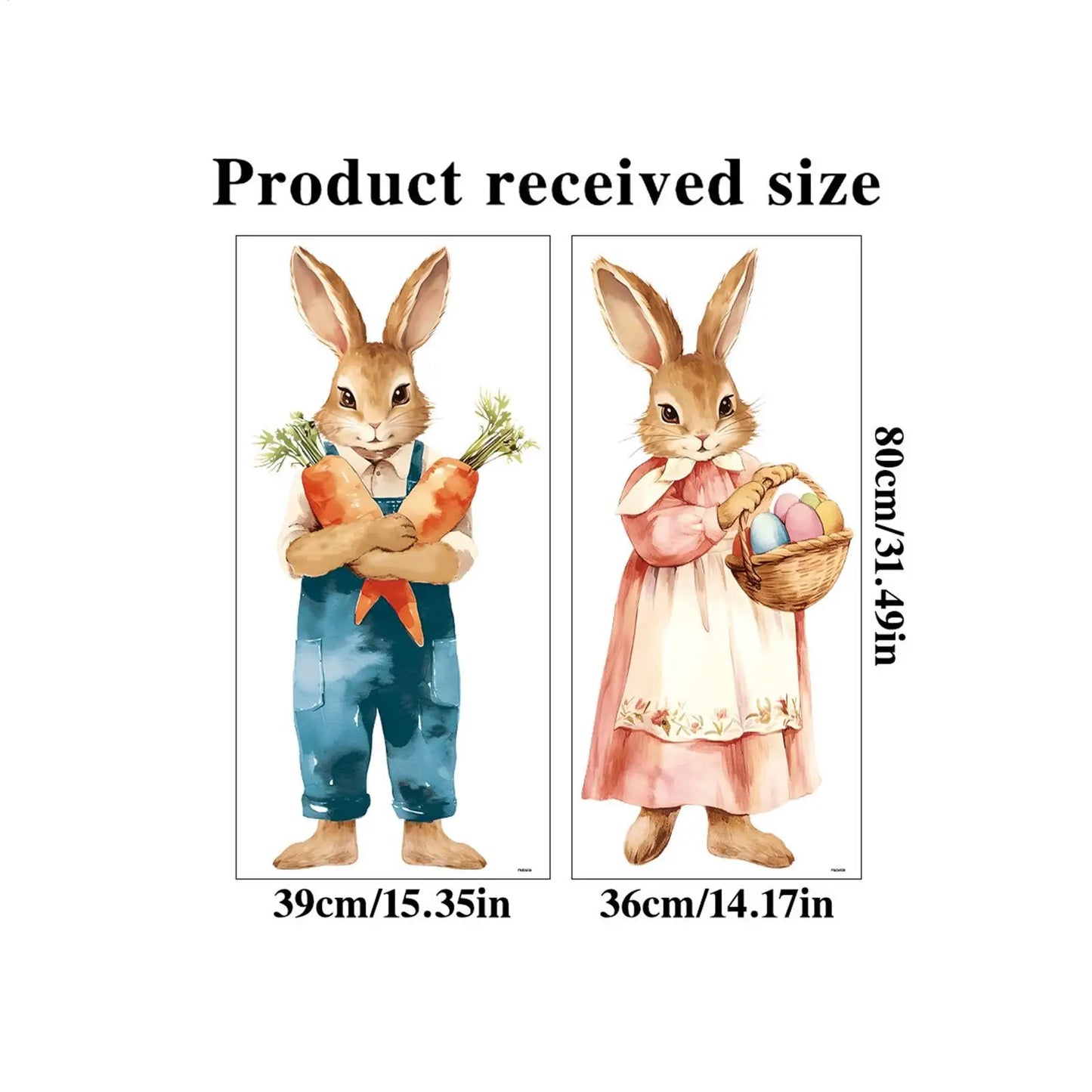 Easter Bunny Window Clings – Cute Rabbit Wall Stickers 2pcs