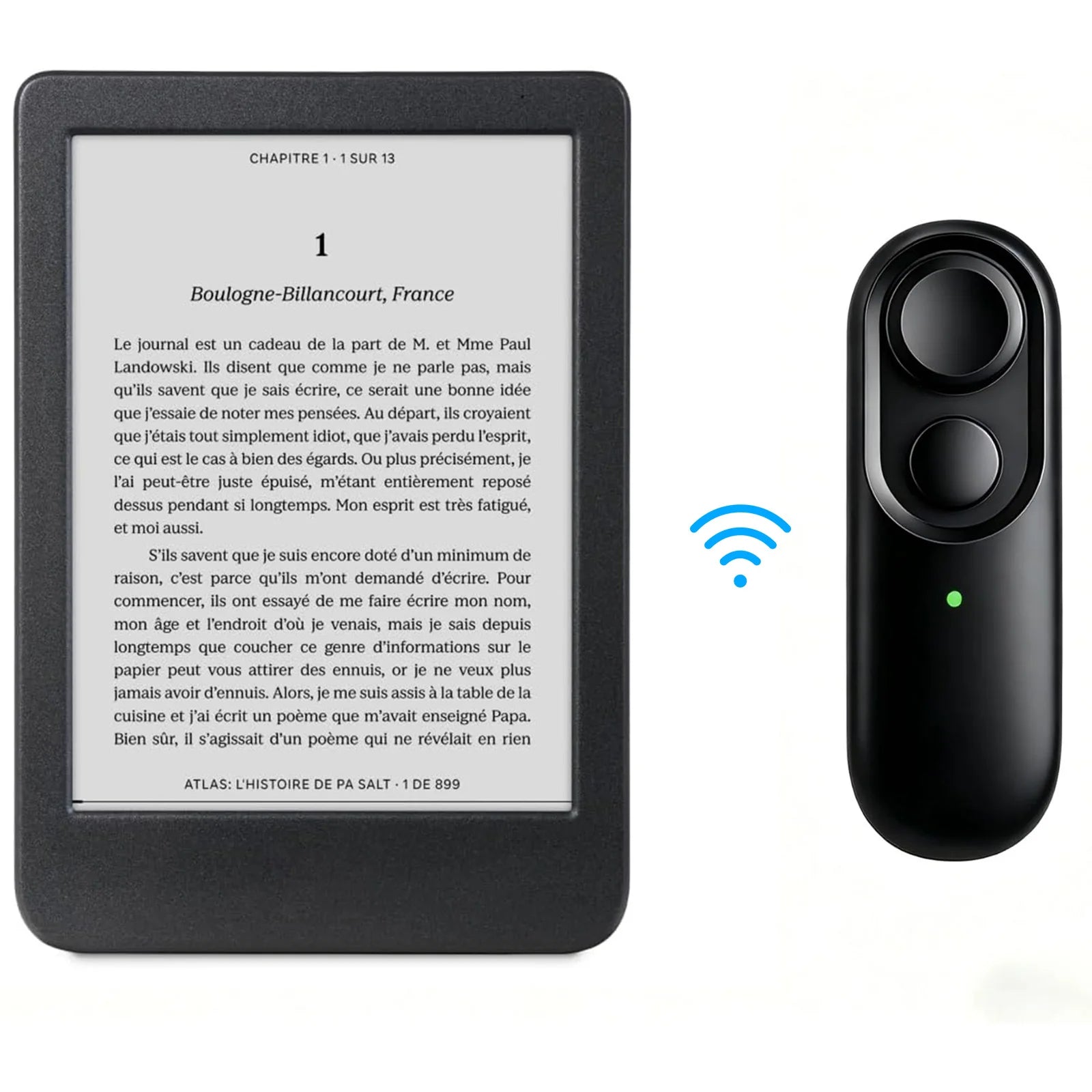 BT5.4 Remote Control Page Turner Rechargeable Reading Trigger Clicker Remote Control Clicker for Kobo Reading Accessories Peaceful Pleasures Health and Wellness