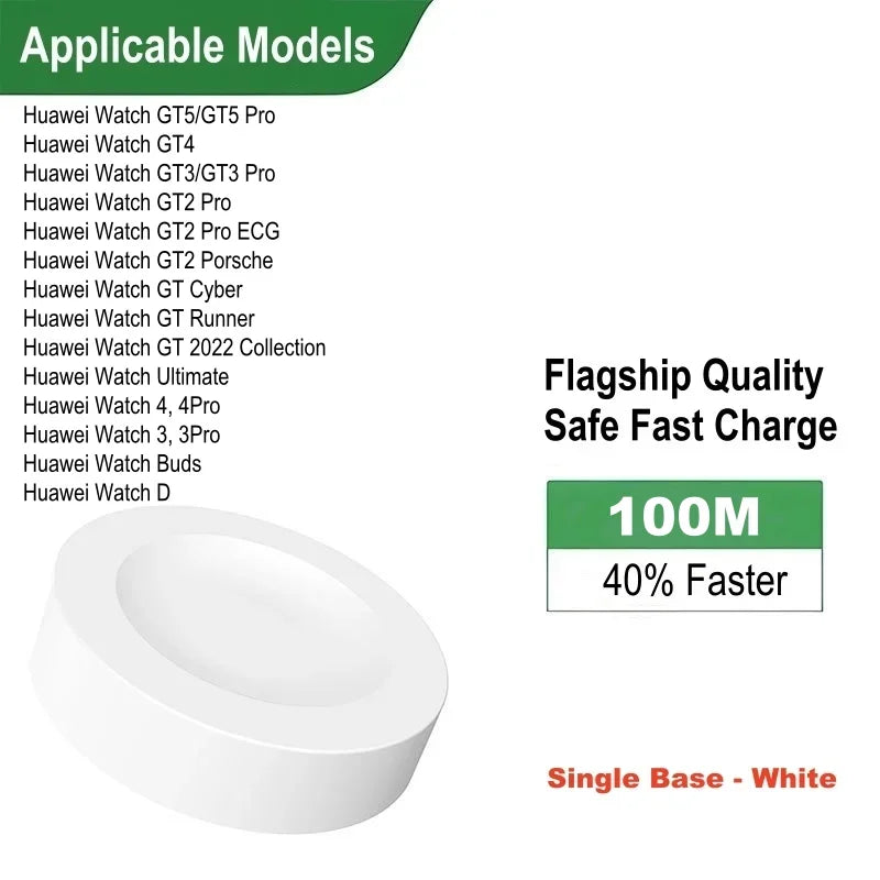 Charger Base For Huawei Watch GT5 GT4 GT3, GT2 Pro, GT 2E Cyber Runner 2022, 4 3 Pro D Ultimate Buds Honor Magic 2 Dream GS Pro Peaceful Pleasures Health and Wellness White Single Base-A