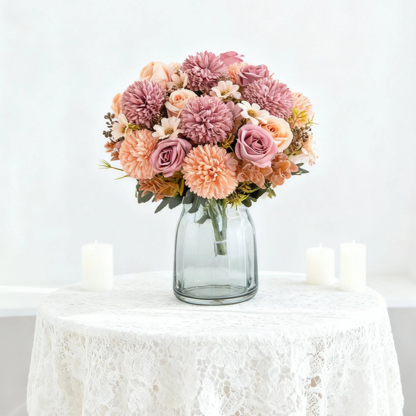 Artificial Silk Rose Bouquet – Wedding & Home Décor Flowers